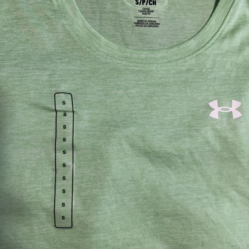 Small Women’s Under Armour Loose Tech SSC Twist Green 1384230 - Picture 2 of 8